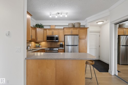 #303 8631 108 St Nw, Edmonton, AB - Indoor Photo Showing Kitchen With Stainless Steel Kitchen