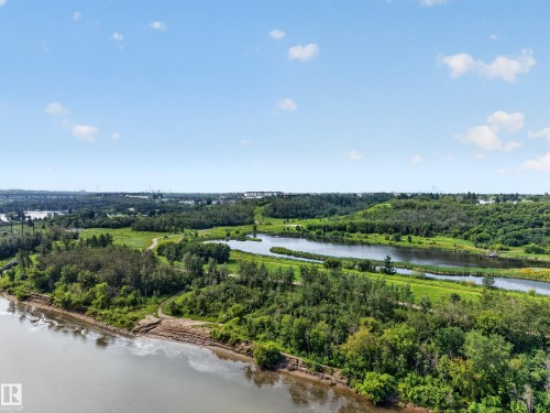 Expansive natural landscape featuring a prominent river, multiple waterways, and abundant mature trees - 156 Clareview Road Nw, Edmonton, AB - Outdoor With Body Of Water With View