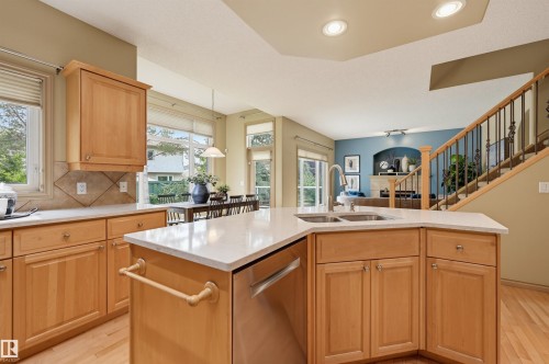 708 Haliburton Crescent Nw, Edmonton, AB - Indoor Photo Showing Kitchen With Double Sink