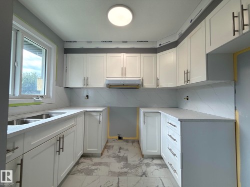8732 101 Avenue Nw, Edmonton, AB - Indoor Photo Showing Kitchen With Double Sink