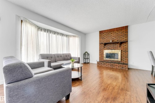 1320 69 Street Nw, Edmonton, AB - Indoor Photo Showing Living Room With Fireplace