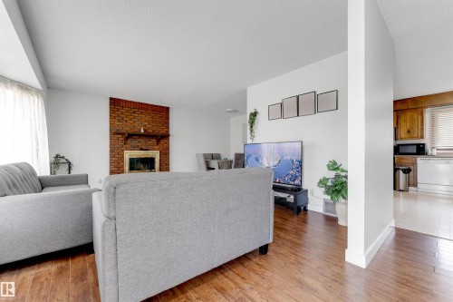 1320 69 Street Nw, Edmonton, AB - Indoor Photo Showing Living Room With Fireplace