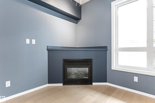 #417 10717 83 Av Nw, Edmonton, AB - Indoor Photo Showing Living Room With Fireplace
