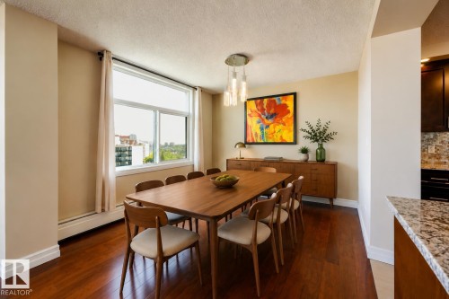 #1501 11710 100 Av Nw, Edmonton, AB - Indoor Photo Showing Dining Room