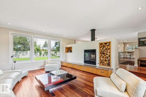 15304 Rio Terrace Drive Nw, Edmonton, AB - Indoor Photo Showing Living Room With Fireplace