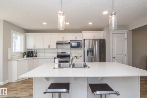 803 Secord Boulevard Nw, Edmonton, AB - Indoor Photo Showing Kitchen With Double Sink With Upgraded Kitchen