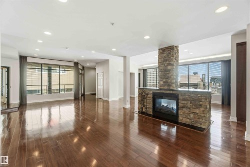 #401 10009 102 Av Nw, Edmonton, AB - Indoor With Fireplace