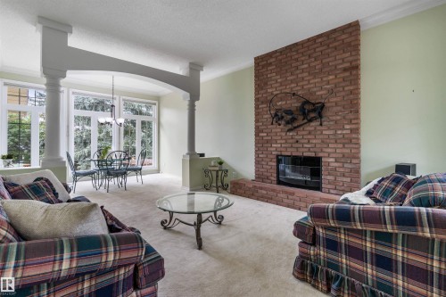 69 Harwood Drive, St. Albert, AB - Indoor Photo Showing Living Room With Fireplace