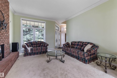 69 Harwood Drive, St. Albert, AB - Indoor Photo Showing Living Room With Fireplace