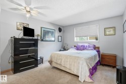 Carpeted interior room featuring light-colored walls and a textured ceiling - 