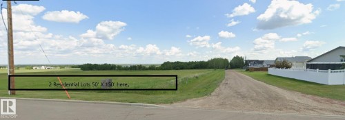Showing Road through the treeline to access the 2 acreage parcels and also the 2 Residential lots also for sale. - 45 St 58 Ave, Tofield, AB 