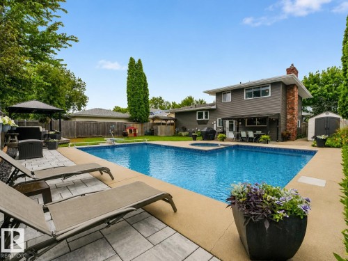 9525 87 Street, Fort Saskatchewan, AB - Outdoor With In Ground Pool With Backyard
