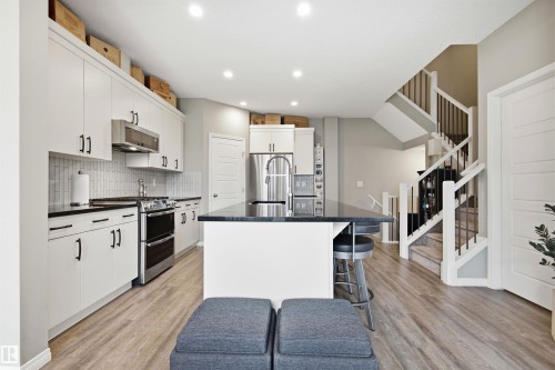 20127 19 Avenue Nw, Edmonton, AB - Indoor Photo Showing Kitchen With Stainless Steel Kitchen With Upgraded Kitchen