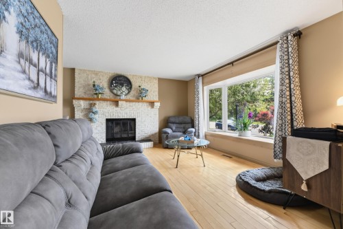 13204 47 Street Nw, Edmonton, AB - Indoor Photo Showing Living Room With Fireplace