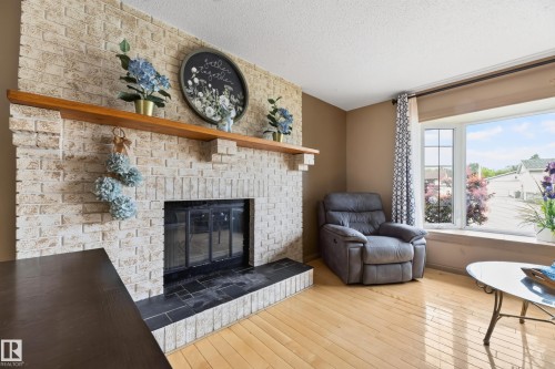 13204 47 Street Nw, Edmonton, AB - Indoor Photo Showing Living Room With Fireplace