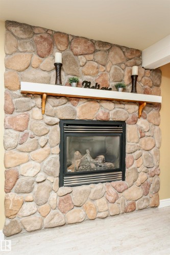 15104 42 Avenue Nw, Edmonton, AB - Indoor Photo Showing Living Room With Fireplace