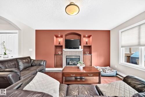 14015 146 Avenue Nw, Edmonton, AB - Indoor Photo Showing Living Room With Fireplace
