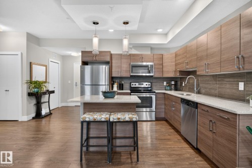 #301 10006 83 Av Nw, Edmonton, AB - Indoor Photo Showing Kitchen With Upgraded Kitchen