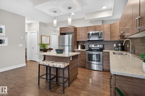 #301 10006 83 Av Nw, Edmonton, AB - Indoor Photo Showing Kitchen With Upgraded Kitchen