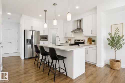 7258 Chivers Place Sw, Edmonton, AB - Indoor Photo Showing Kitchen With Stainless Steel Kitchen With Upgraded Kitchen