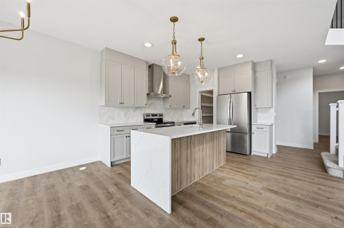 911 18 Avenue Nw, Edmonton, AB - Indoor Photo Showing Kitchen With Stainless Steel Kitchen With Upgraded Kitchen