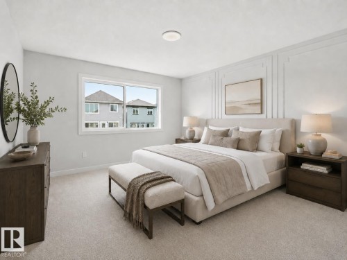 virtually staged - 911 18 Avenue Nw, Edmonton, AB - Indoor Photo Showing Bedroom