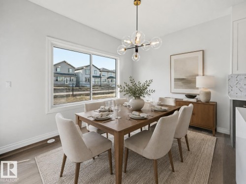 virtually staged - 935 18 Avenue Nw, Edmonton, AB - Indoor Photo Showing Dining Room