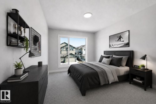 virtually staged - 935 18 Avenue Nw, Edmonton, AB - Indoor Photo Showing Bedroom
