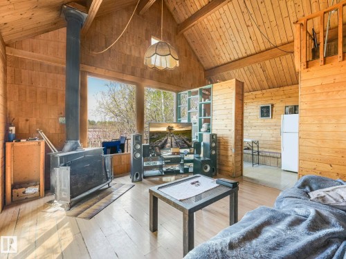 722 Blue Heron Drive, Rural Lac Ste. Anne County, AB - Indoor Photo Showing Living Room With Fireplace