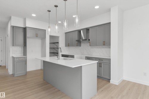 2033 Callihoo Link Sw, Edmonton, AB - Indoor Photo Showing Kitchen With Double Sink With Upgraded Kitchen