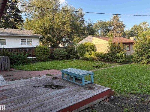 Spacious backyard with mature landscaping and established trees offering privacy and natural shade - 10845 140 Street Nw, Edmonton, AB - Outdoor