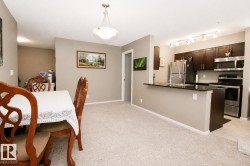 Kitchen featuring dark wood-finish cabinetry, stainless steel appliances, a black countertop, and track lighting - 