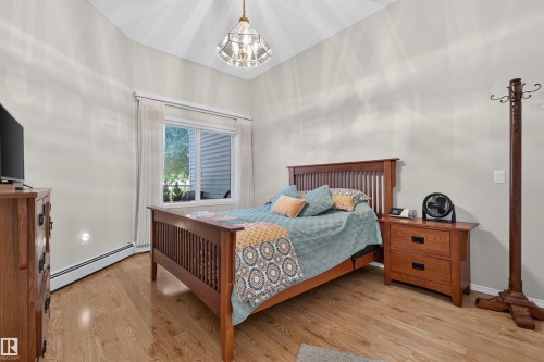 Also has 10' vaulted ceilings - #112 78 Mckenney Av, St. Albert, AB - Indoor Photo Showing Bedroom