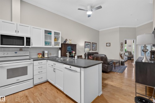 #112 78 Mckenney Av, St. Albert, AB - Indoor Photo Showing Kitchen With Double Sink