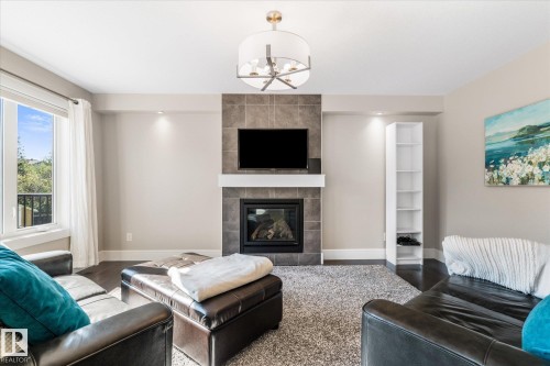 1511 Westerra Bend, Stony Plain, AB - Indoor Photo Showing Living Room With Fireplace