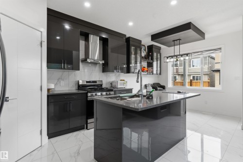 3606 41 Ave, Beaumont, AB - Indoor Photo Showing Kitchen With Upgraded Kitchen