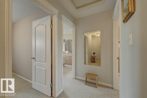 Textured light-tone carpet flooring, light gray wall paint, and white trim throughout - 307 Northgate Terrace Nw, Edmonton, AB - Indoor Photo Showing Other Room