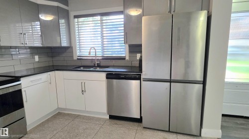 9131 83 Avenue Nw, Edmonton, AB - Indoor Photo Showing Kitchen With Double Sink