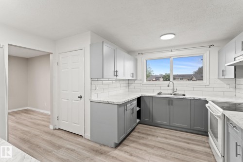 363 Knottwood Road Nw, Edmonton, AB - Indoor Photo Showing Kitchen With Double Sink