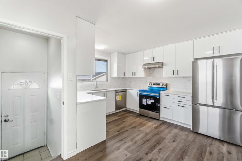 13303 58 Street Nw, Edmonton, AB - Indoor Photo Showing Kitchen With Stainless Steel Kitchen With Upgraded Kitchen