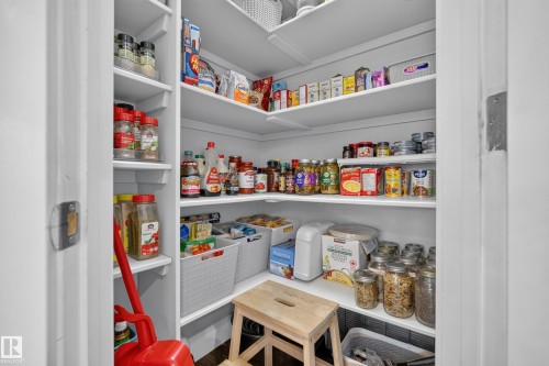 Built-in pantry shelving with white finishes - 11018 122 Street Nw, Edmonton, AB - Indoor With Storage