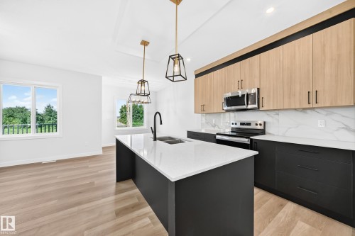 102 Waverly Way, Fort Saskatchewan, AB - Indoor Photo Showing Kitchen With Double Sink With Upgraded Kitchen