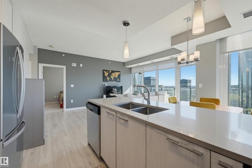 #2804 10180 103 St Nw, Edmonton, AB - Indoor Photo Showing Kitchen With Double Sink With Upgraded Kitchen