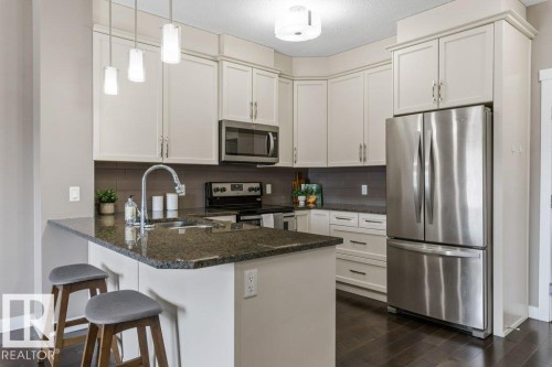 #409 2207 44 Av Nw, Edmonton, AB - Indoor Photo Showing Kitchen With Upgraded Kitchen