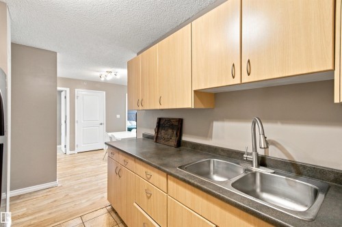 #504 10180 104 St Nw, Edmonton, AB - Indoor Photo Showing Kitchen With Double Sink