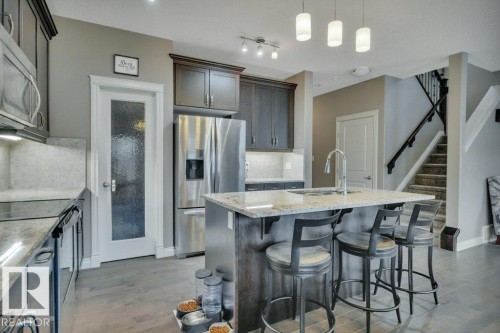 155 Kirpatrick Crescent, Leduc, AB - Indoor Photo Showing Kitchen With Upgraded Kitchen