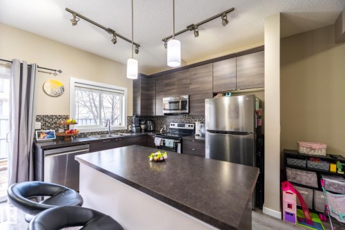 #4 3710 Allan Dr Sw, Edmonton, AB - Indoor Photo Showing Kitchen With Double Sink