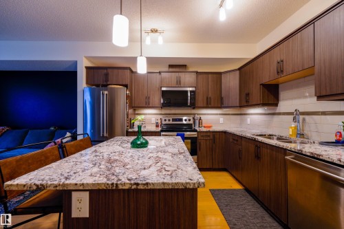#319 10523 123 St Nw, Edmonton, AB - Indoor Photo Showing Kitchen With Double Sink With Upgraded Kitchen
