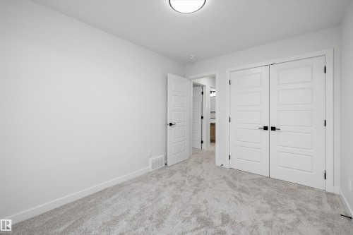 Light grey carpeted flooring, white walls, and a flush mount ceiling light - 971 Elderberry Landing Nw, Edmonton, AB - Indoor Photo Showing Other Room