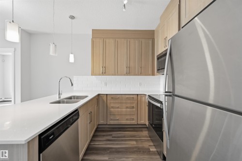 #117 812 Welsh Dr Sw, Edmonton, AB - Indoor Photo Showing Kitchen With Stainless Steel Kitchen With Double Sink With Upgraded Kitchen